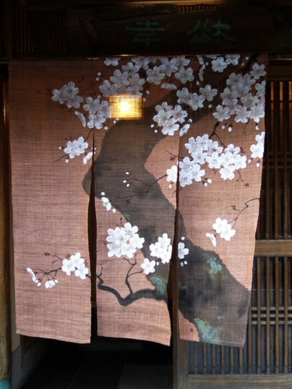 Ориенталски завеса японски Blossom разпенващ-прозрачен