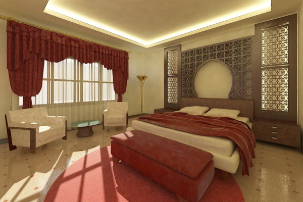 jednostavne boje za elegantan orijentalni model spavaće sobe