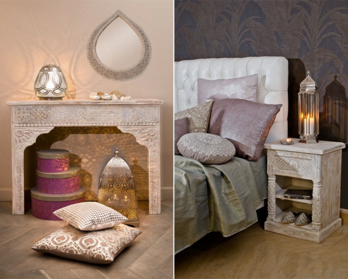 orijentalna soba dizajn potrebne ukrase jastuk s ispisom uzorak svjetiljka svijeća ogledalo