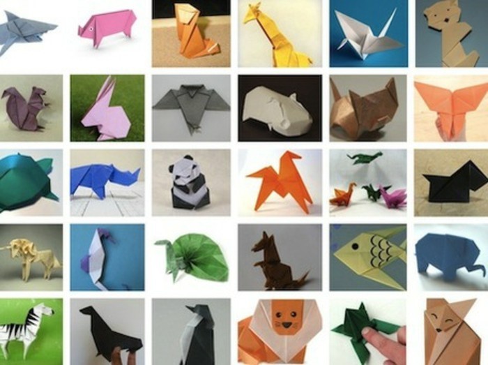 Origami-collage-origami-bar origami-panda-plegable instrucción origami-plegado de papel técnica