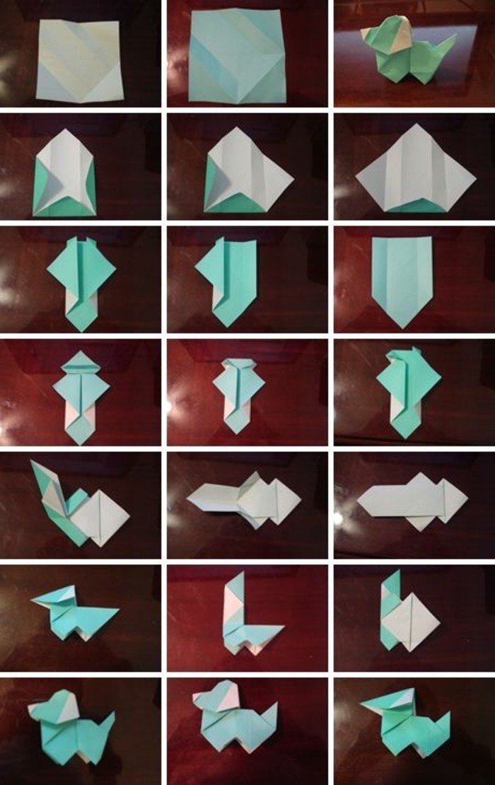 Origami arrugas bricolaje origami plegado de instrucción-origami-foldingmanuals-origami-perro