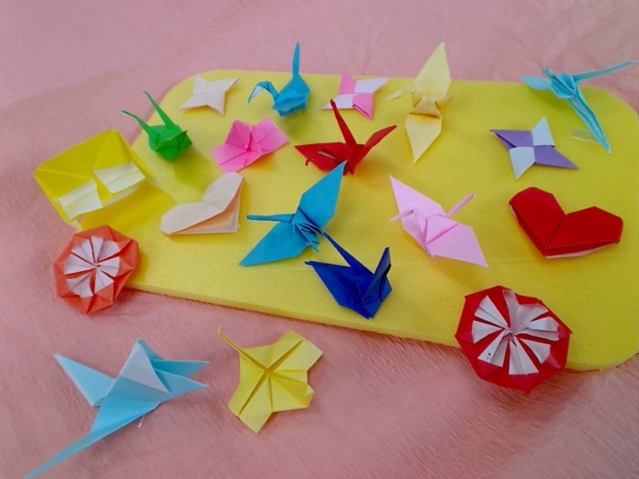 grúa-kranich arrugas figuras de origami instrucciones origami-plegado origami papel origami