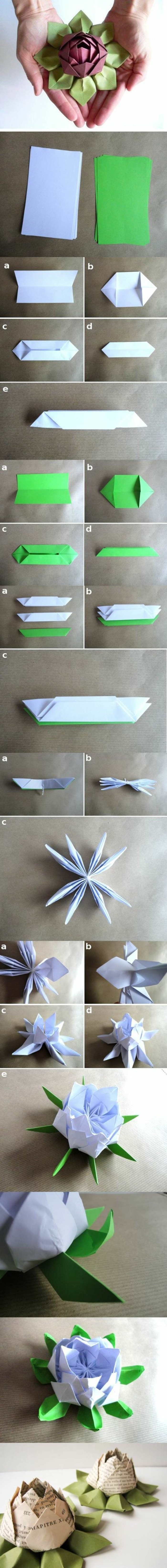 Origami nousi origami kukka-taitto tekniikka-paperi origami-taitto opetusta