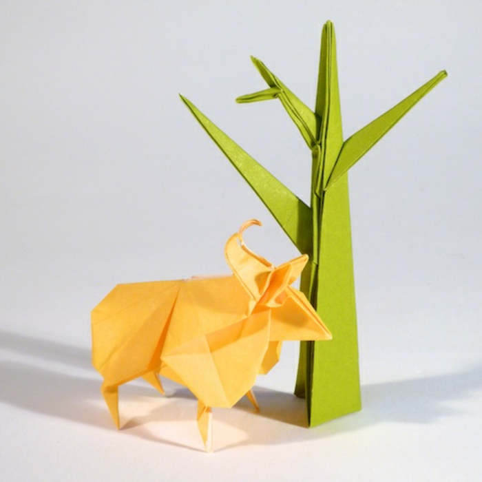оригами животни-а-жълто-момче