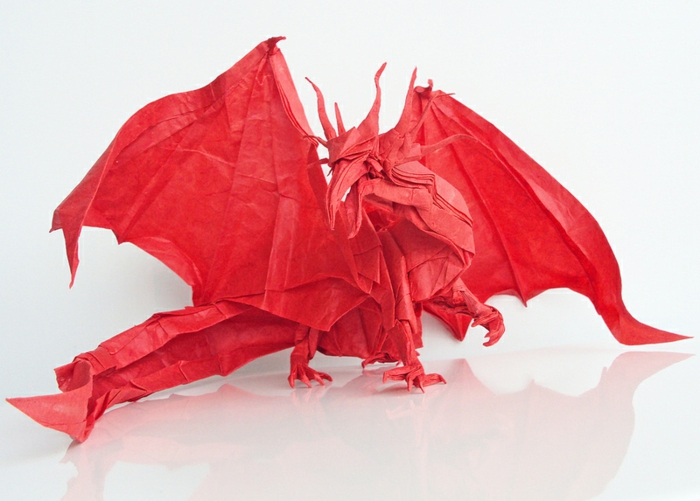 origami-animales-a-rojo-dragón