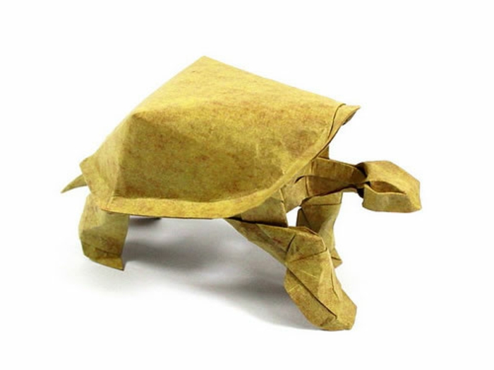 оригами животни жълто-костенурки
