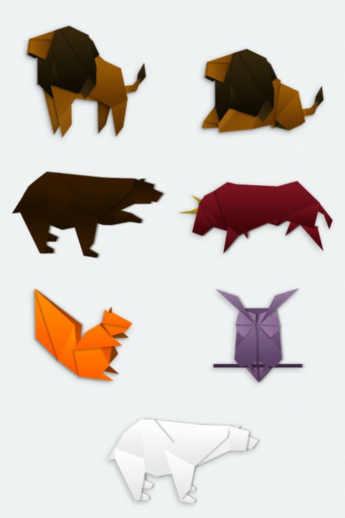 origami-animales-muchos animales- diferente