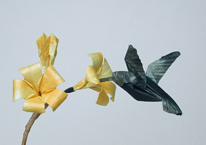 оригами животни-птица-и-цвете