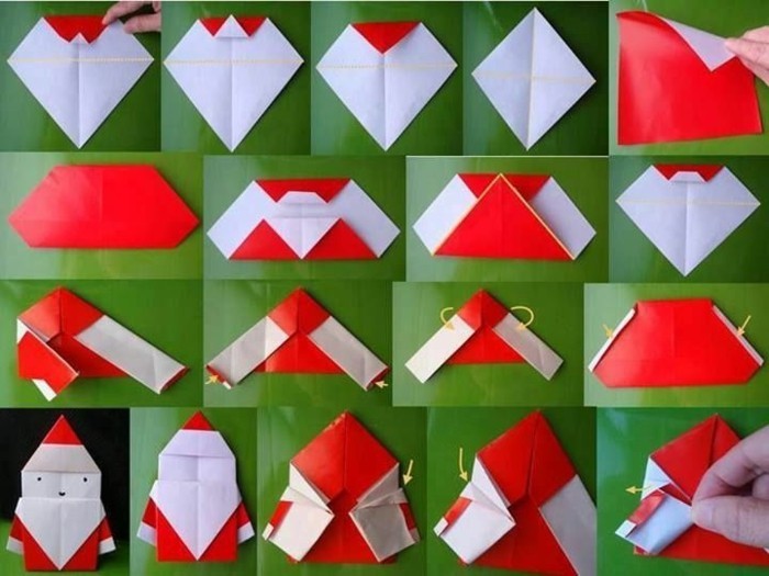figuras origami-Navidad-origami-santa-de Origami-foldingmanuals