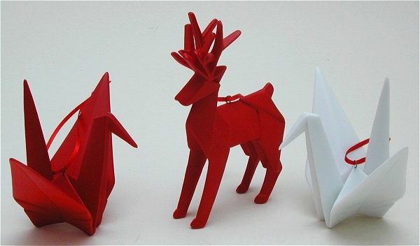 الغزلان اوريغامي إلى عيد الميلاد ، أحمر ، البور ، - صورة فريدة من نوعها