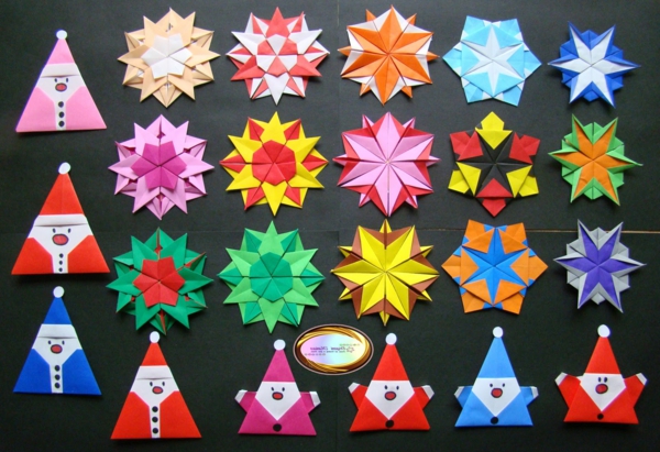 origami-karácsony-különböző-modellek - szép kép felülről