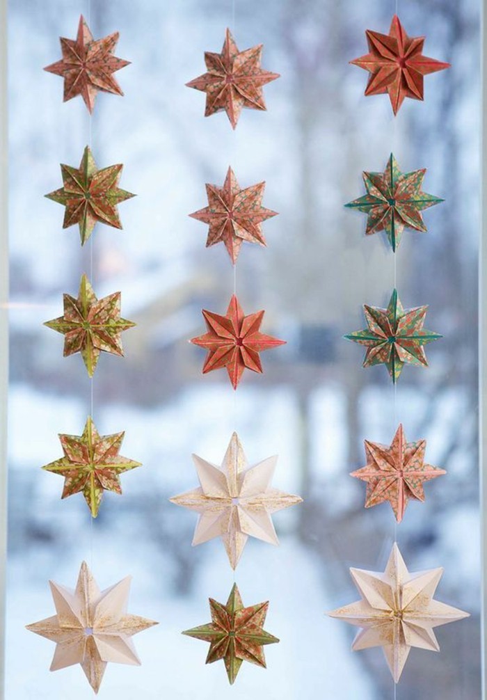 Origami de la estrella de papel de origami colorido de origami cifras-falttechnikpapier-origamifaltanleitung