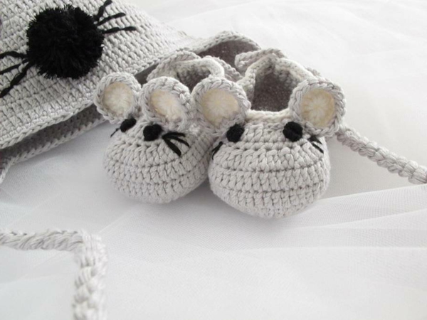 original_hand-crochet-baby-ratón-sombreros-y-zapatos