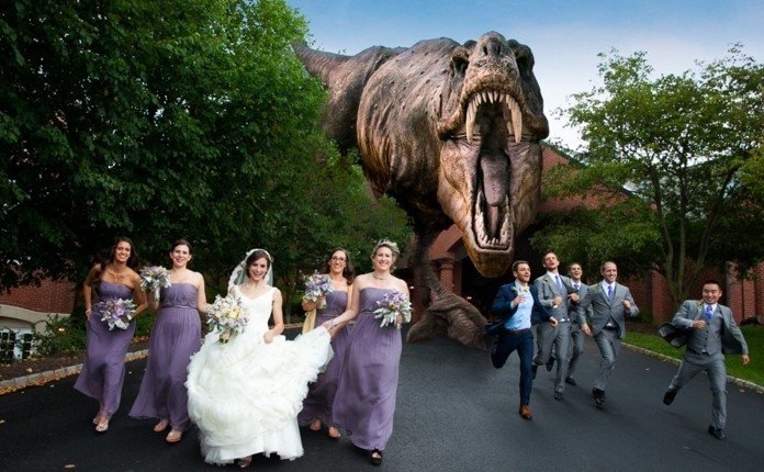 Izvorna vjenčanje fotografija ideja Godzilla film