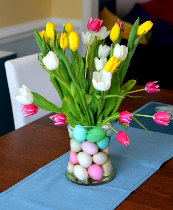 original de una Pascua Decoración de la mesa Decoración tulipán