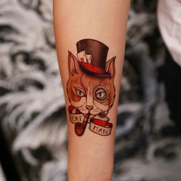 πρωτότυπες ιδέες τατουάζ Αλίκη στη χώρα των θαυμάτων γάτα
