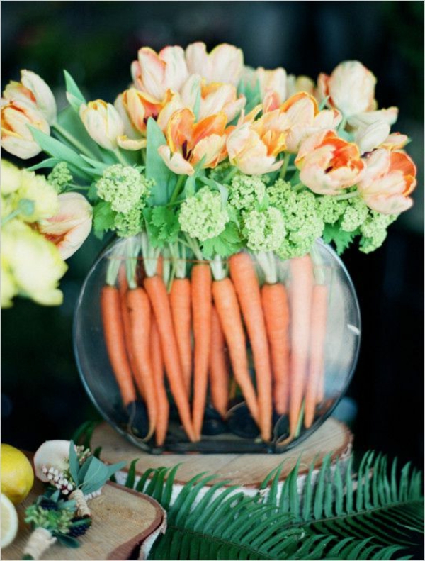 оригиналната маса декорация-с-кортежи и моркови
