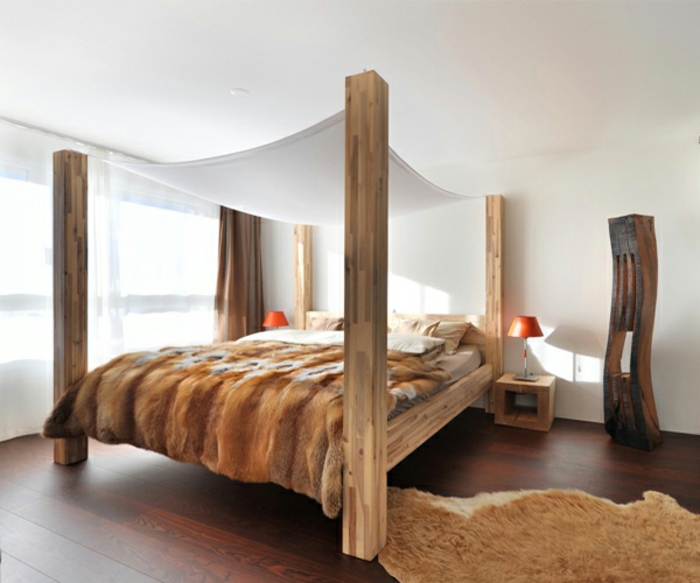 оригинални идеи спално-дървена конструкция