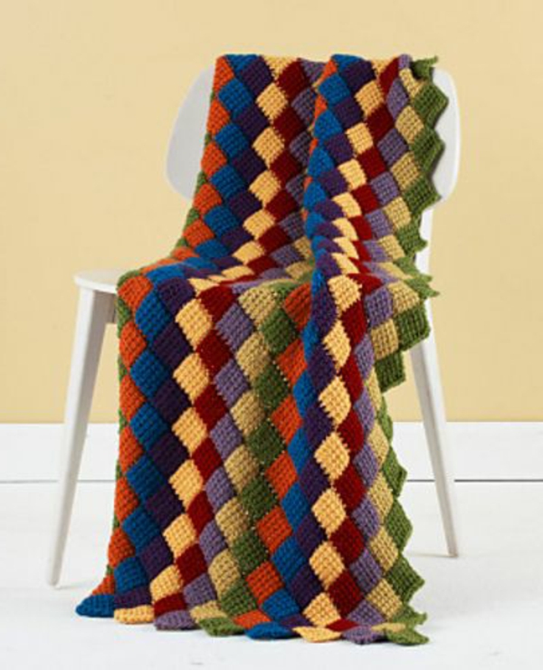 пра-колоритен-тунизийски плетене на една кука-покривка за легло