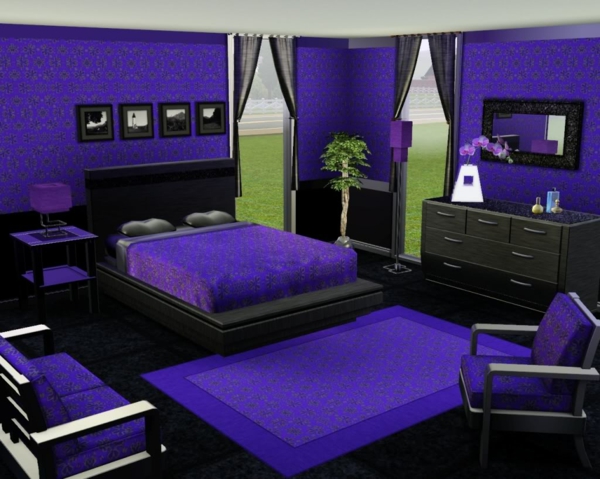alkuperäinen-väri-ideoita-makuuhuone-kuvia seinälle