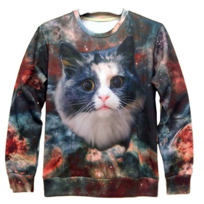 оригинална фото подаръци котка-он-а-пуловер-печат