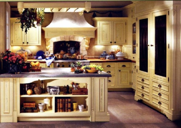 оригинален дизайн-френски-къщи-кухня-много цветя