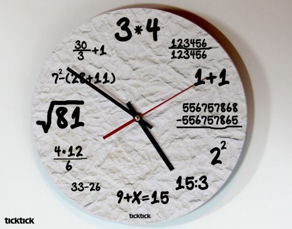 original de una pared-reloj-matemáticamente