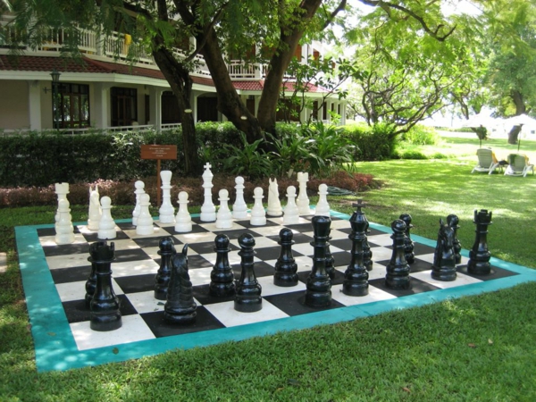 الشطرنج في الهواء الطلق حصيرة مع الأرقام