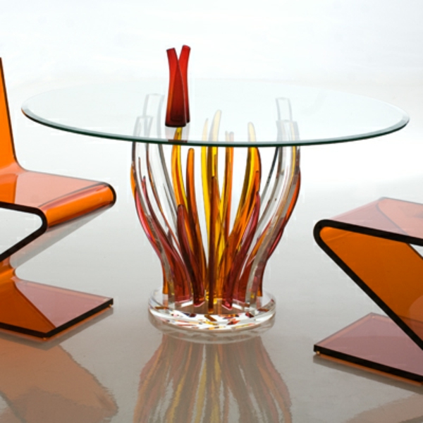 ovale en forme de modèle par la table acrylique