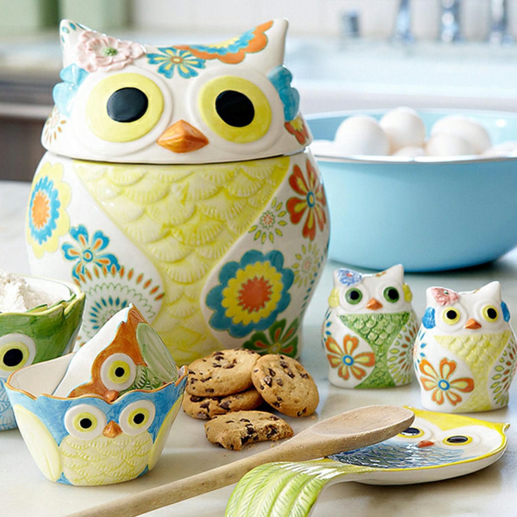 búho-Cookie Jar-chic-muy-colorido-hingucker multicolor-hingucker-noble-elegante