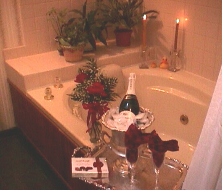цвете баня-стая-шик-благородно-модерен-изненада-специално-шампанско свещи