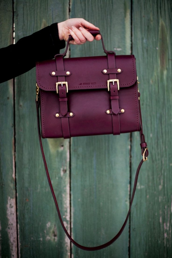Pantone цвят-марсала елегантна чанта