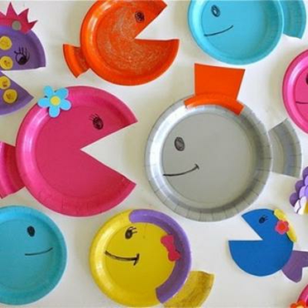 ideas de manualidades para jardín de infantes - pescado fresco y colorido