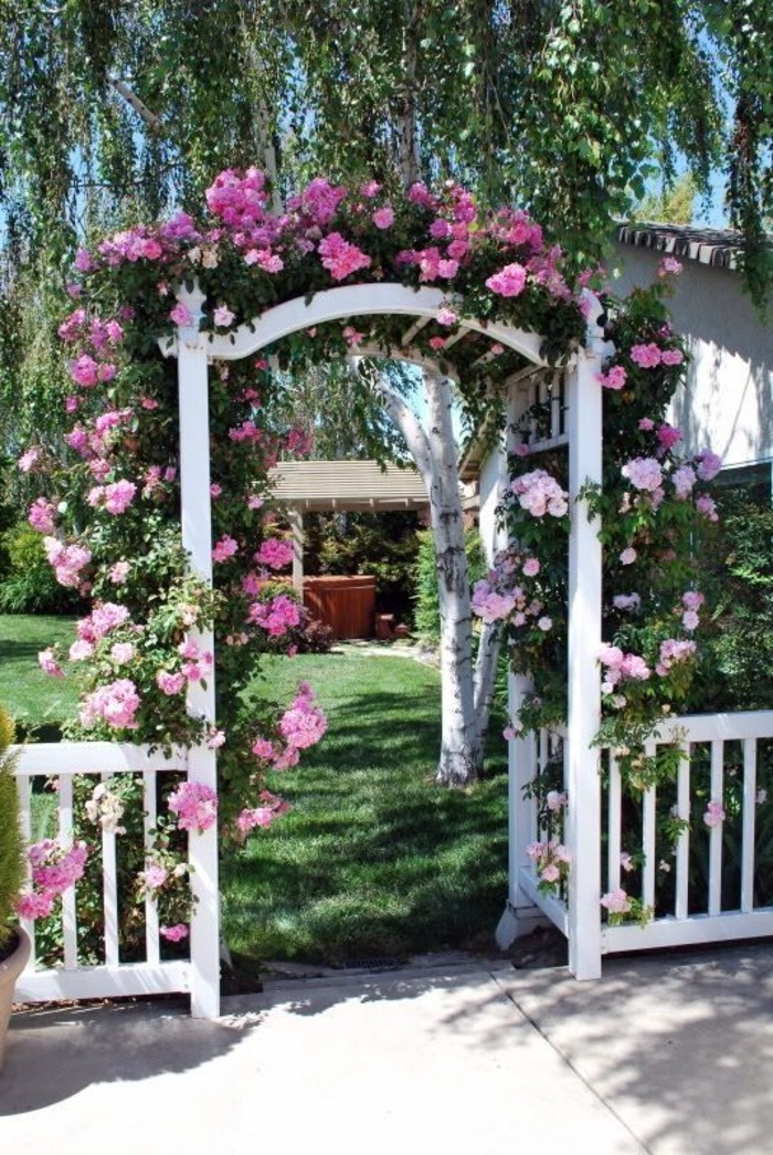 凉棚 - 门 - 与 - 玫瑰拱门