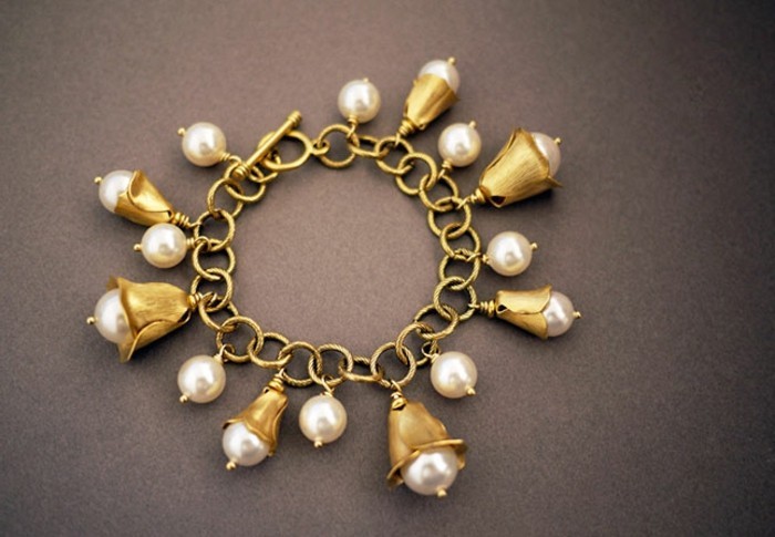 perle colliers-self-made en forme de collier jaune perle fleurs