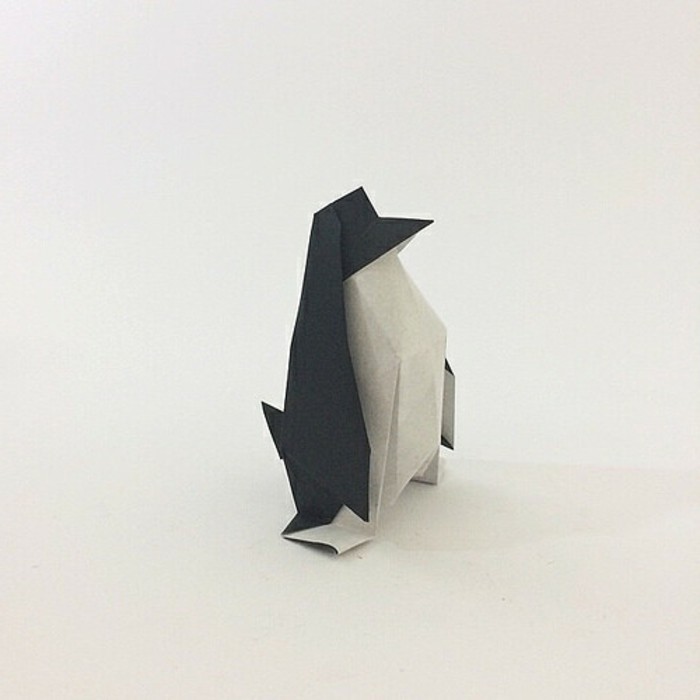 pingüino plegamient técnica de papel origami figurines de instrucciones origami plegable