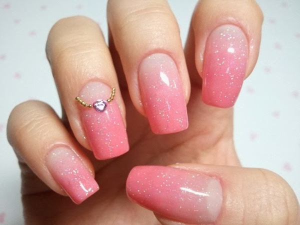Картини за нокти за сватба - розов цвят