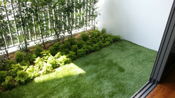 alfombra de césped artificial-balcón-gras-piso al aire libre