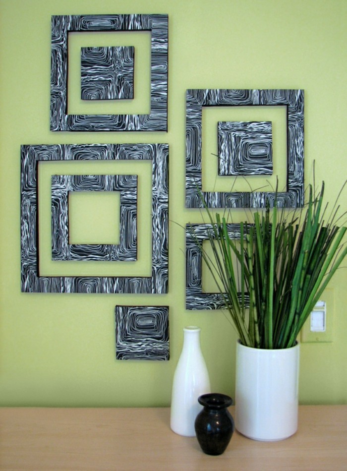 diseño de interiores-ideas-verde-colores-DIY-Wanddeko