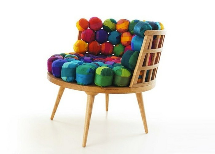 újrahasznosítás bádogos-színes-design szék