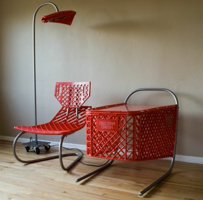 újrahasznosítás bádogos Red-modell-bútor