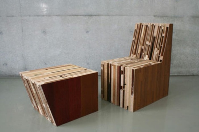 újrahasznosítás ötletek modern design-szék és asztal