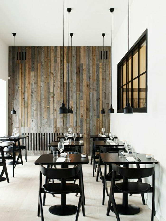 ресторант стена дизайн дърво-красивите стени-дневна стена дизайн