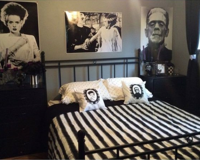 Стая с филмови мотиви на Франкенщайн - плакати и възглавници - Rockabilly декорация