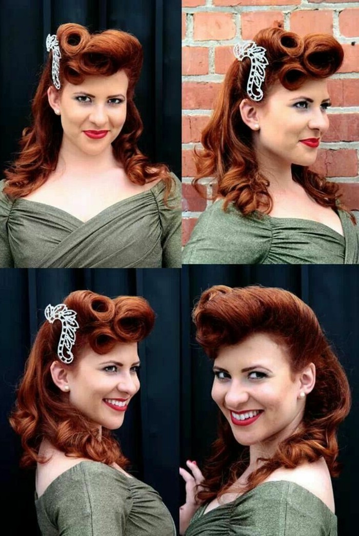 rockabilly frizura četiri kreativni pozadina crvenkasto-kosa