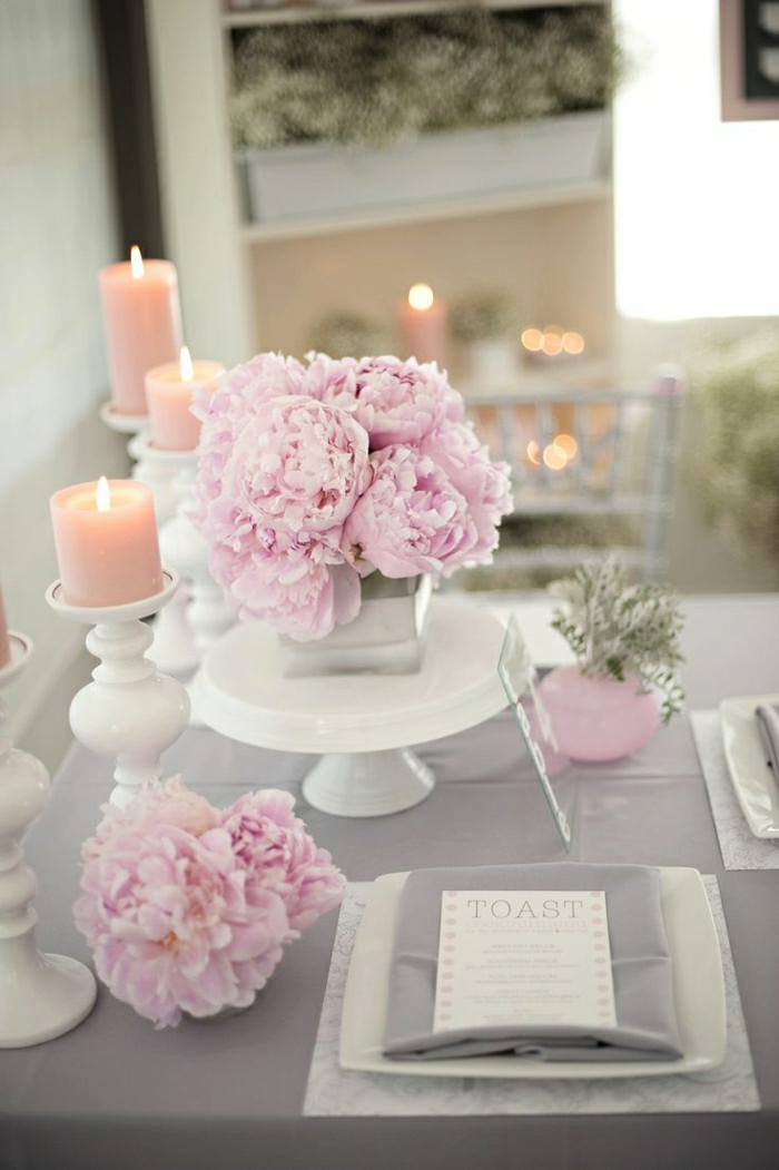 Романтична сватба декорация цвете свещ розов