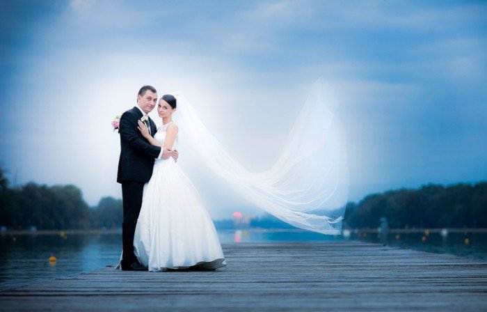 رومانسية الزفاف التصوير العروس والعريس على اساس كاي