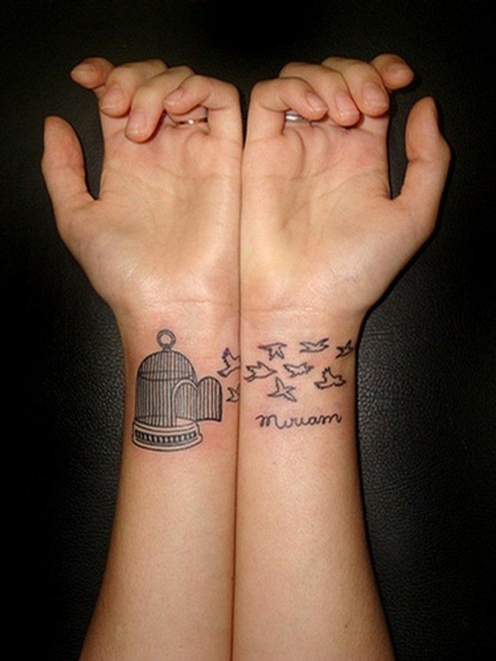 Romantična tetovaža ideje-za-ljubitelje ptica Tattoo