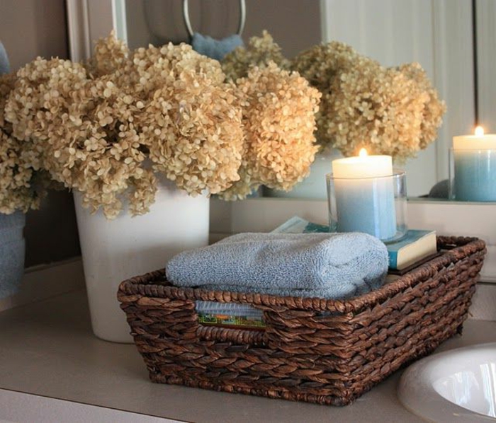 romantikus diy-deco fürdőszoba dekorációs ötletek Virág Rattan