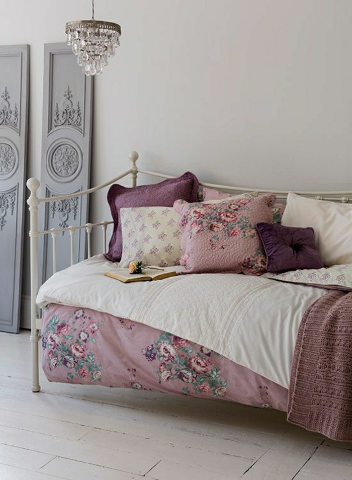 Romantična spavaća berba posteljinu liöa-roza luster kristali